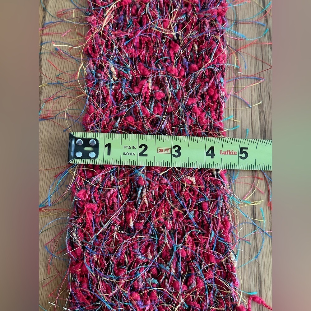 Vintage Red Gold Blue Homespun Yarn Fun Party Date Accessories Sparkly Quirky - Picture 5 of 6
